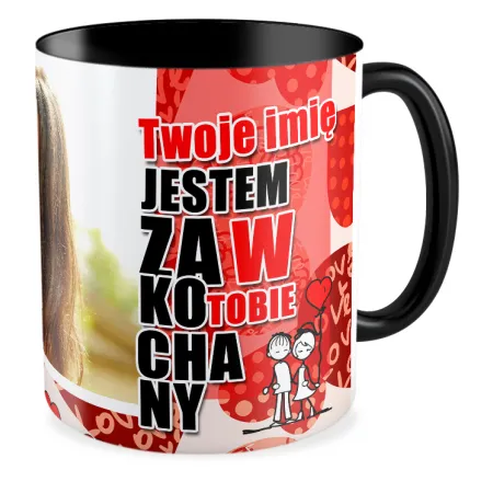 FOTO Kubek czarny 330ml MIŁOSNY